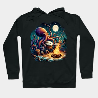 Drumming Octopus by the Campfire Hoodie